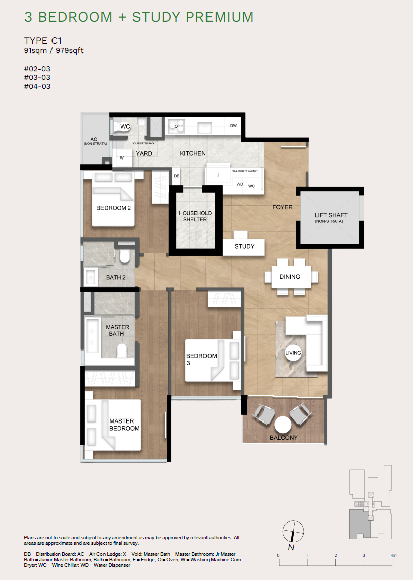 Verde Joo Chiat 1 Bedroom Floor Plan 5