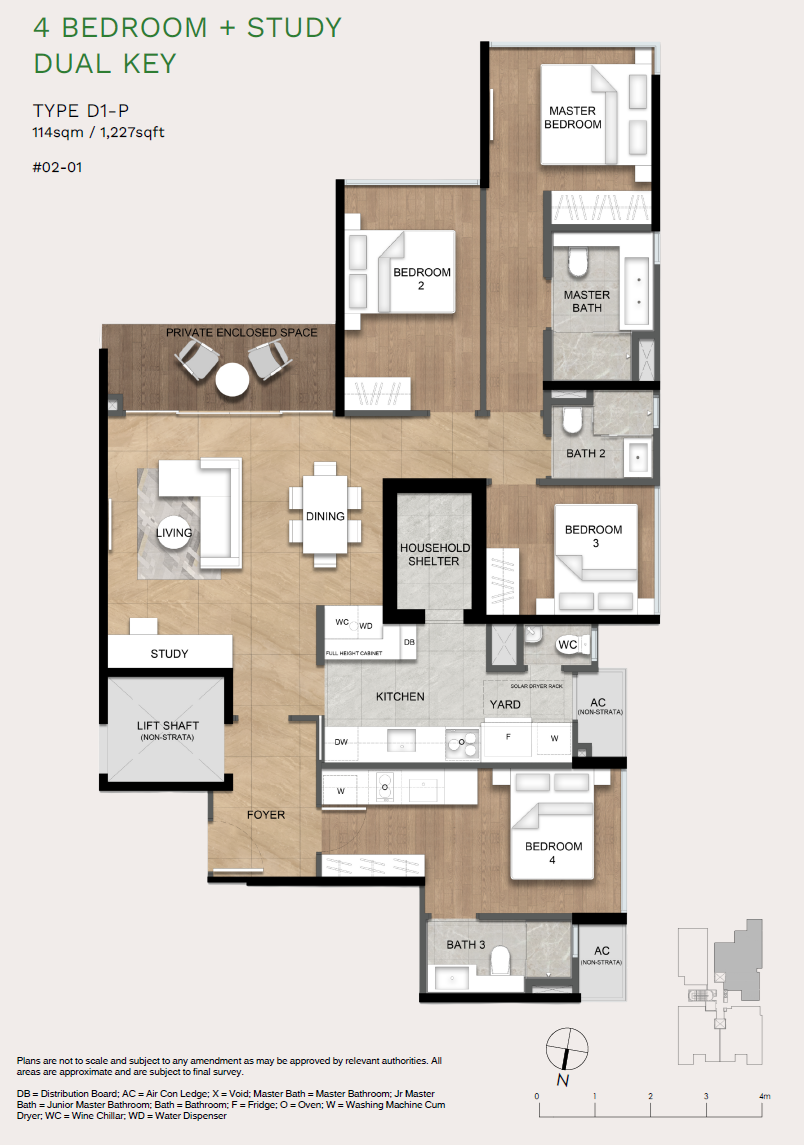 Verde Joo Chiat 1 Bedroom Floor Plan 7
