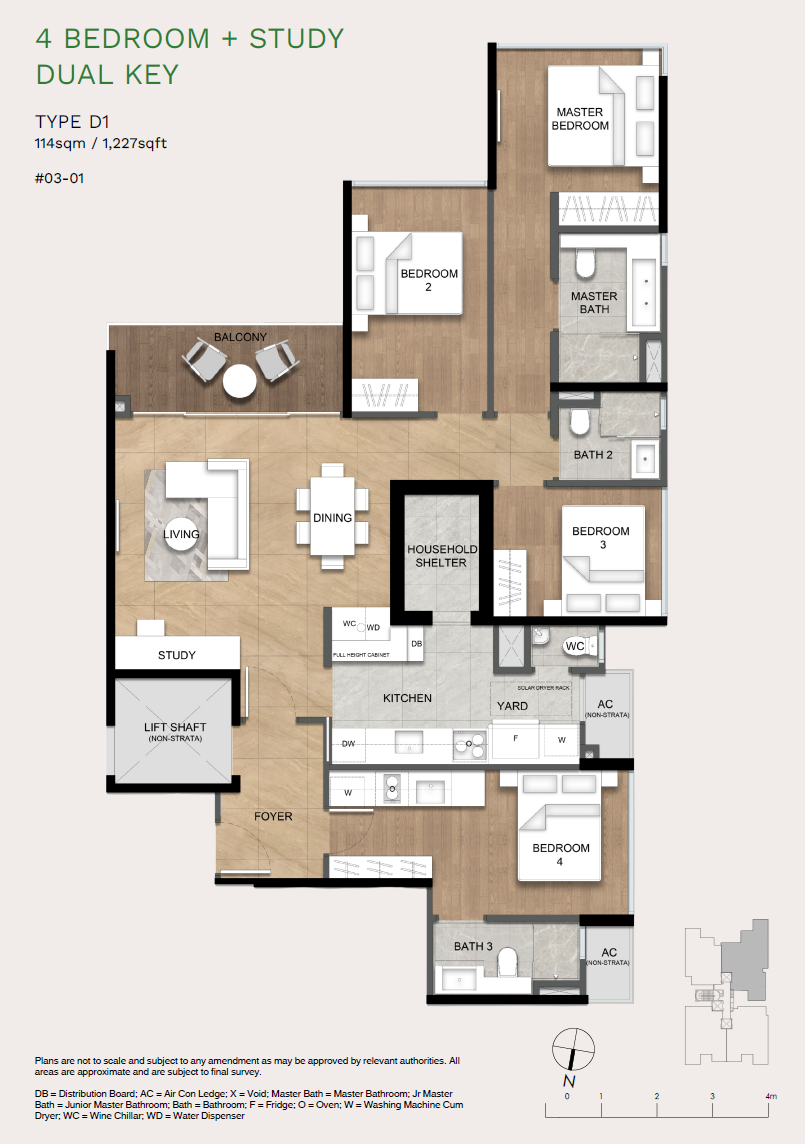 Verde Joo Chiat 1 Bedroom Floor Plan 9